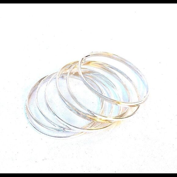 Silver Bangle Bracelets New - Picture 1 of 6